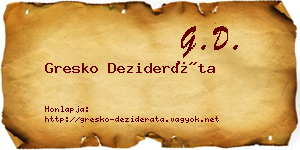 Gresko Dezideráta névjegykártya